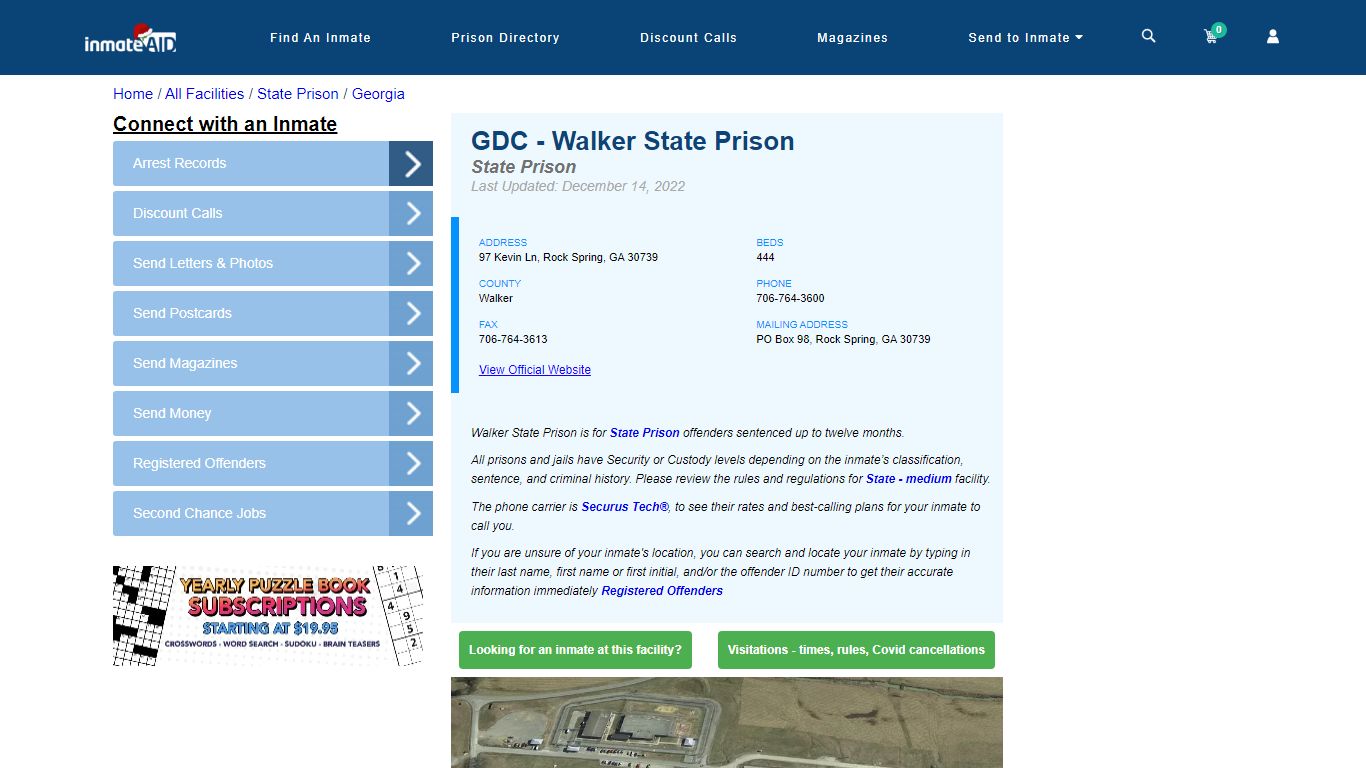 GDC - Walker State Prison & Inmate Search - Rock Spring, GA