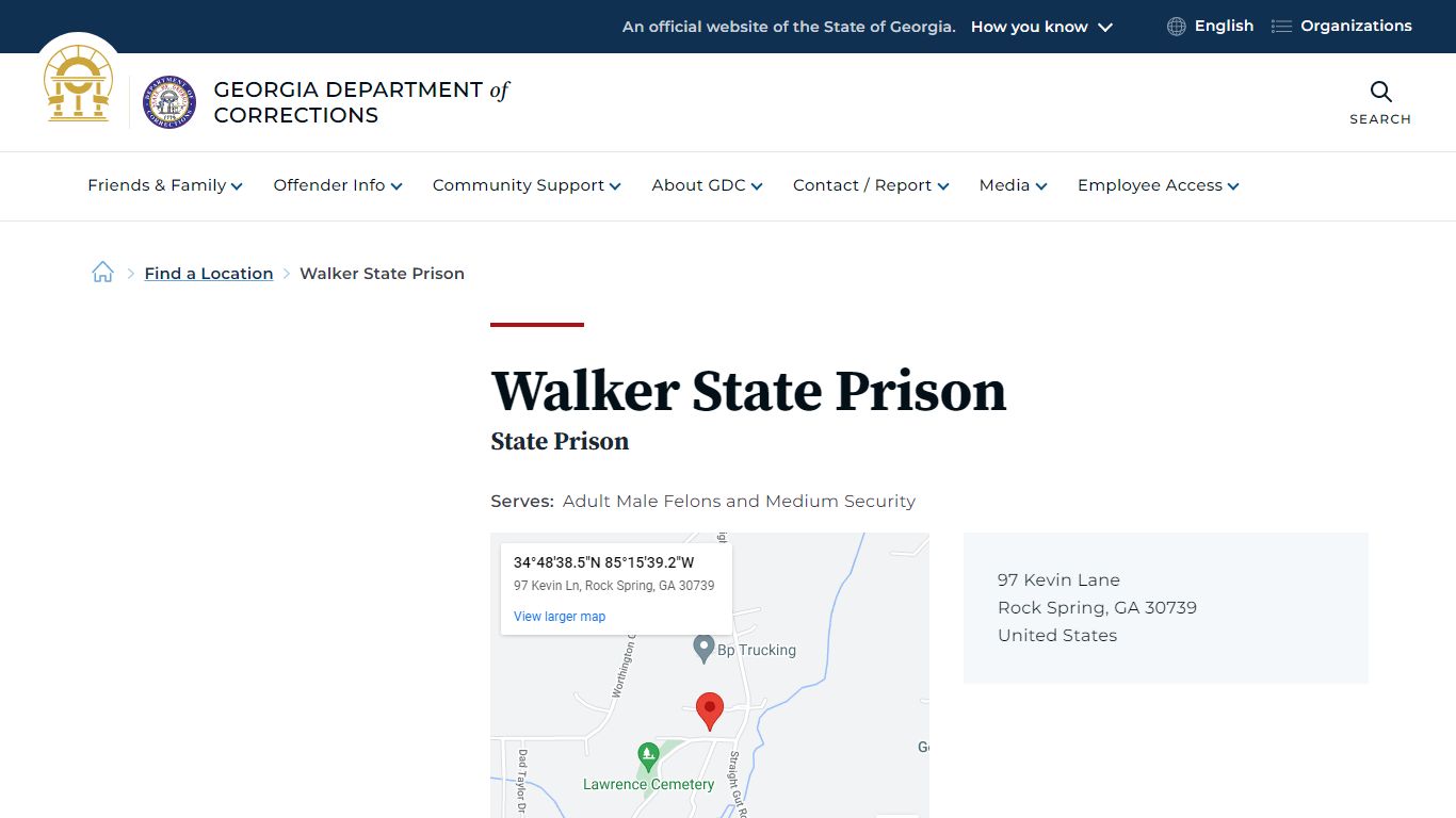 Walker State Prison | Georgia Department of Corrections